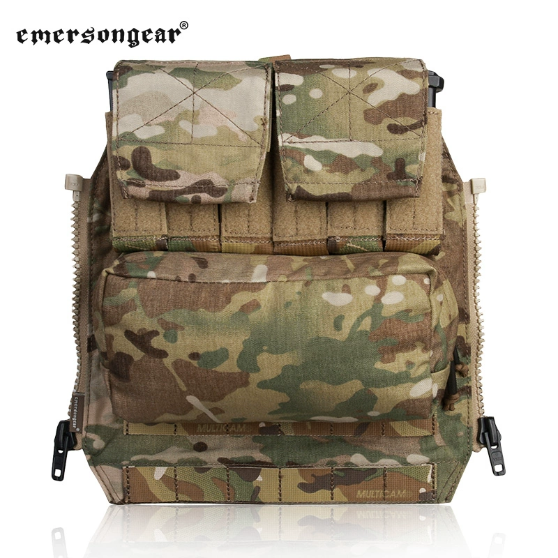 Tactical Plate Carrier MOLLE Rear Panel Zippered Panel Pouch Accessory for: AVS CPC JPC2.0